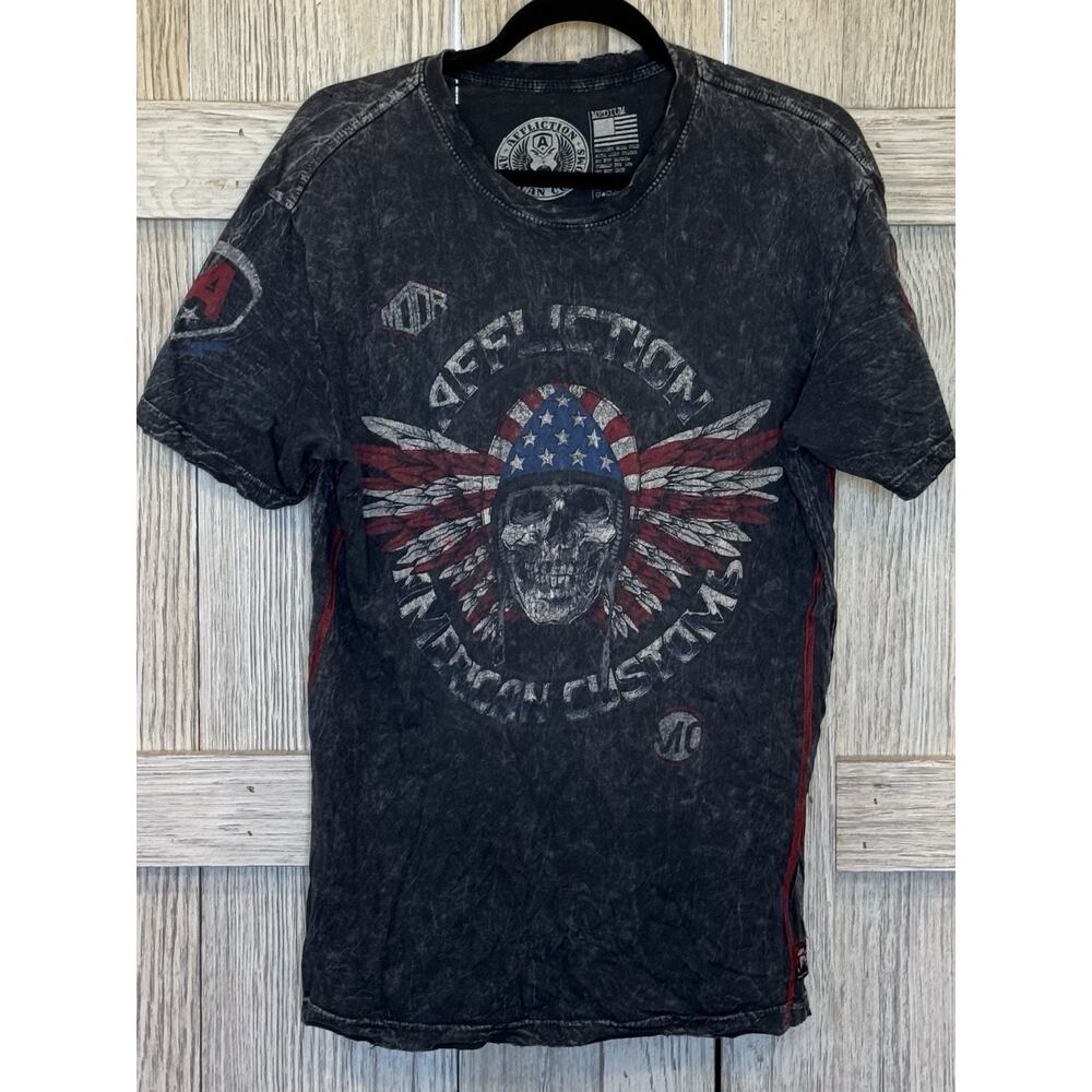 Affliction American Customs Biker Men’s T Shirts USA Y2K Shirt M Read